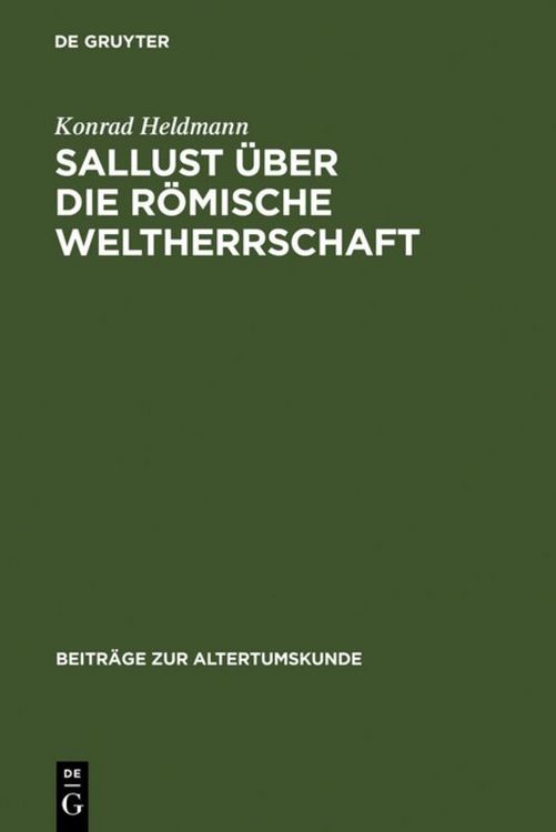 Produktbild: Sallust &uuml;ber die r&ouml;mische Weltherrschaft
