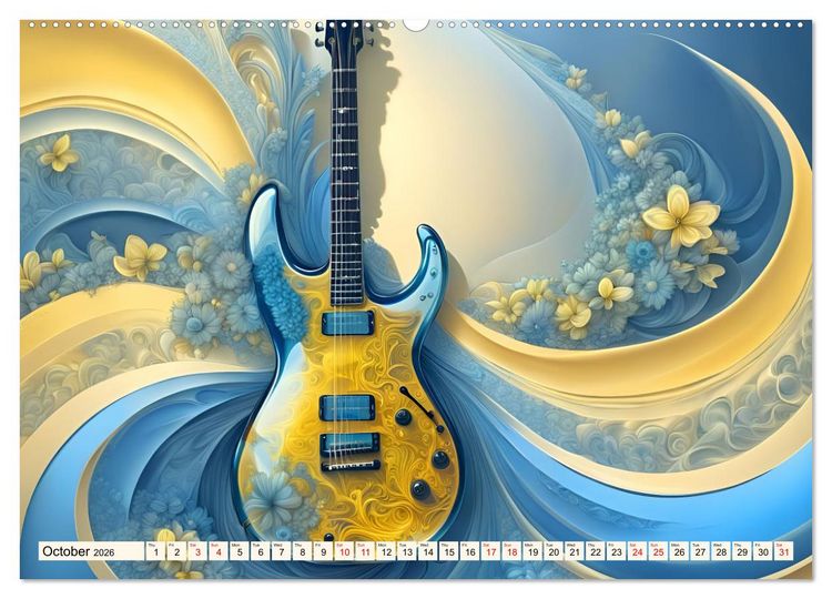 Produktbild: Guitars Fractal Art (Wall Calendar 2026 DIN A2 landscape), CALVENDO 12 Month Wall Calendar