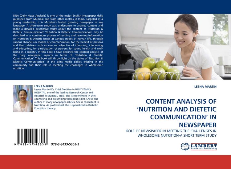 Produktbild: Content Analysis Of 'nutrition and Dietetic Communication'' in Newspaper