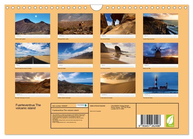 Produktbild: Fuerteventrua The volcanic island (Wall Calendar 2026 DIN A4 landscape), CALVENDO 12 Month Wall Calendar