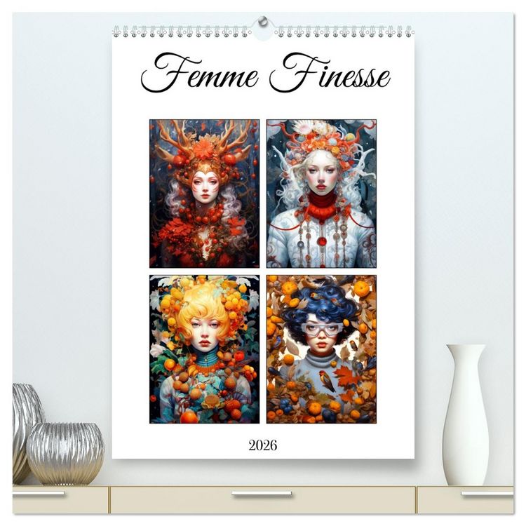 Produktbild: Femme Finesse (High Quality Premium Wall Calendar 2026 DIN A2 portrait),CALVENDO 12 Month Wall Calendar