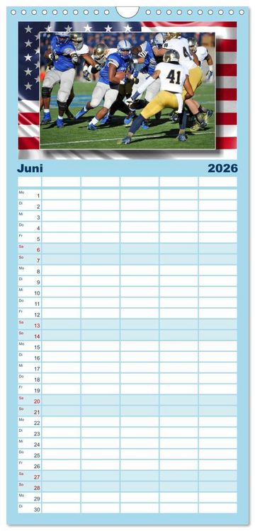 Produktbild: Familienplaner 2026 - American Football - Kickoff mit 5 Spalten (Wandkalender, 21 x 45 cm) CALVENDO