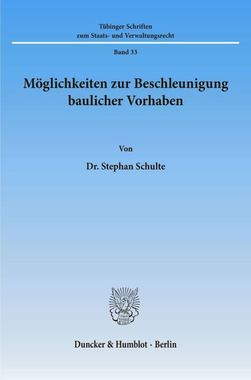 Produktbild: M&ouml;glichkeiten zur Beschleunigung baulicher Vorhaben.