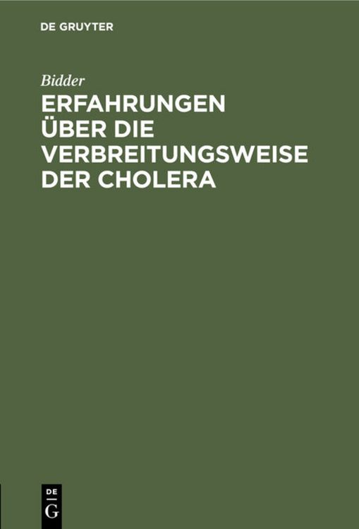 Produktbild: Erfahrungen &uuml;ber die Verbreitungsweise der Cholera