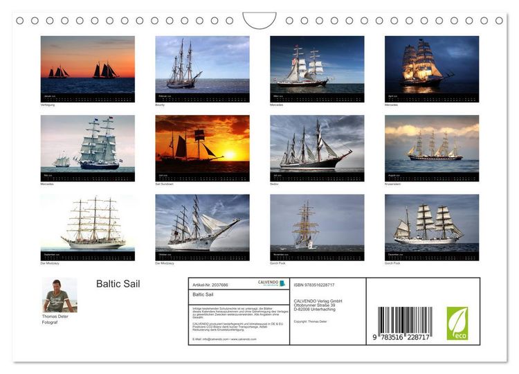 Produktbild: Baltic Sail (Wandkalender 2026 DIN A4 quer), CALVENDO Monatskalender