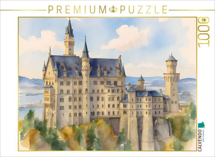 Produktbild: CALVENDO Puzzle Schloss Neuschwanstein | 1000 Teile Lege-Gr&ouml;&szlig;e 64x48cm Foto-Puzzle f&uuml;r gl&uuml;ckliche Stunden