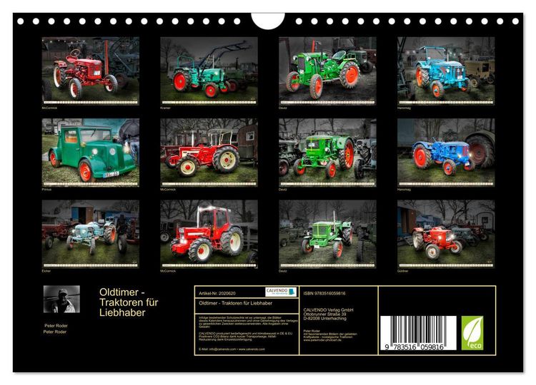 Produktbild: Oldtimer - Traktoren f&uuml;r Liebhaber (Wandkalender 2026 DIN A4 quer), CALVENDO Monatskalender
