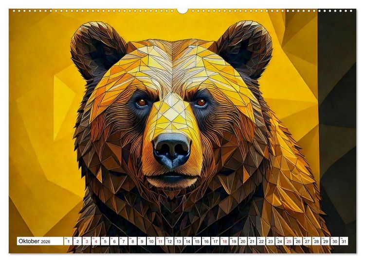 Produktbild: Low Poly Wildlife (hochwertiger Premium Wandkalender 2026 DIN A2 quer), Kunstdruck in Hochglanz