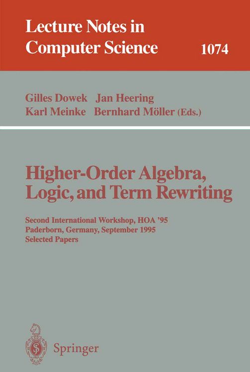 Produktbild: Higher-Order Algebra, Logic, and Term Rewriting