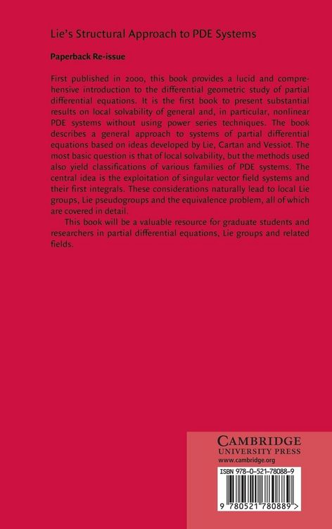 Produktbild: Lie's Structural Approach to Pde Systems