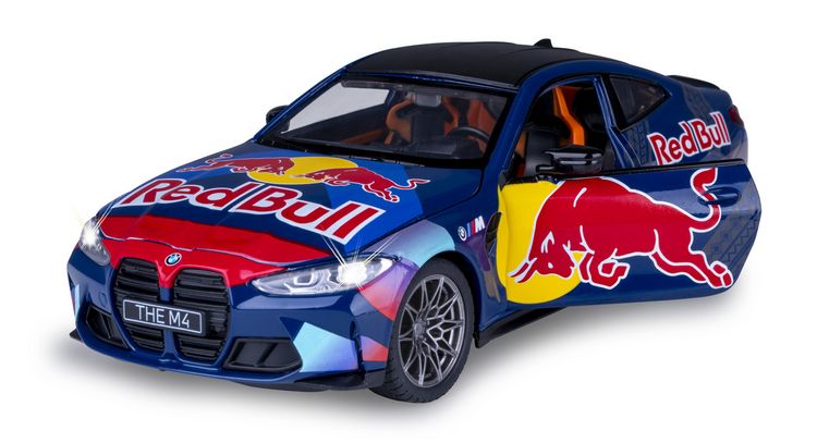 Produktbild: BMW M4 Diecast 1:24 blau inkl. Knopfzellen