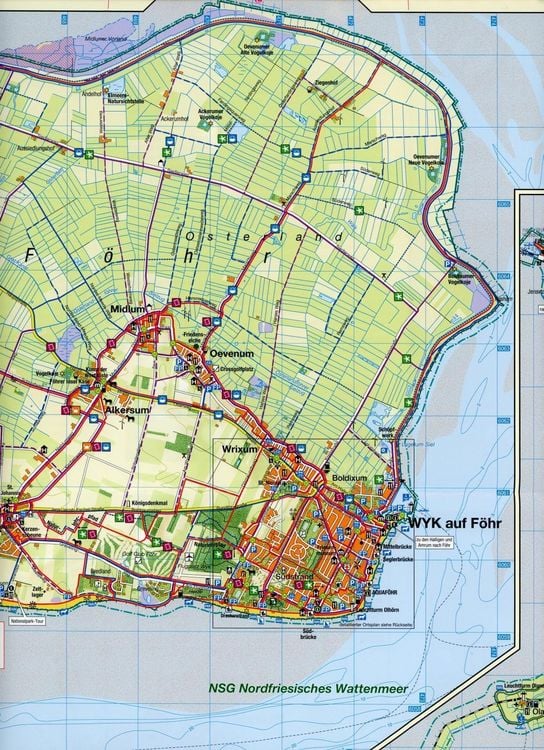 Produktbild: Rad- und Wanderkarte Amrum, F&ouml;hr mit Langene&szlig; und Oland