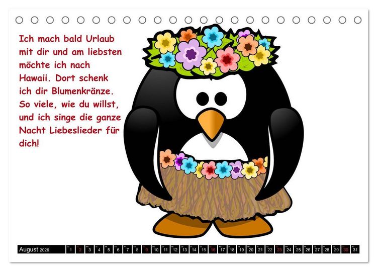 Produktbild: Pinguine im siebten Himmel! (Tischkalender 2026 DIN A5 quer), CALVENDO Monatskalender