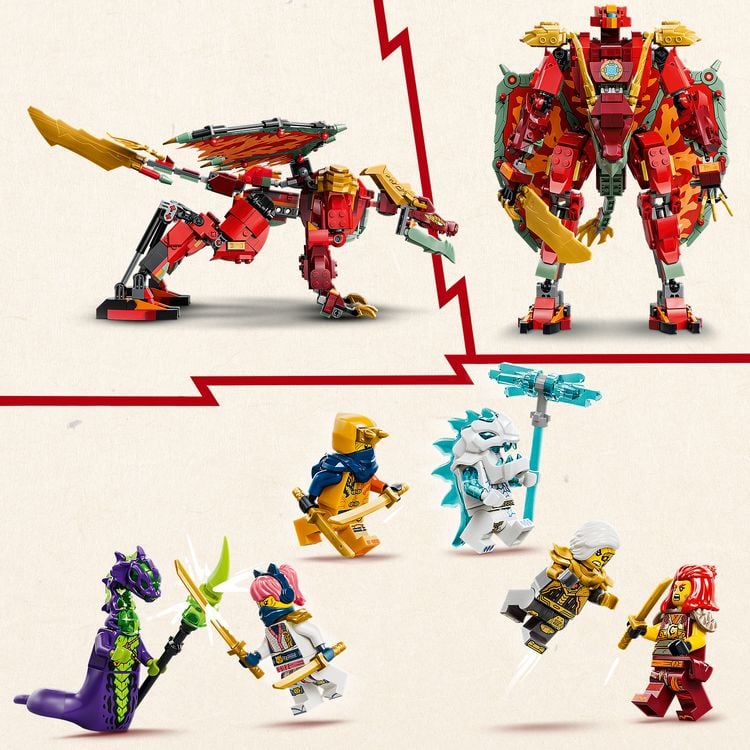 Produktbild: LEGO NINJAGO 71868 Wyldfyres Drachenmech, Actionfigur, Bauspielzeug f&uuml;r Kinder