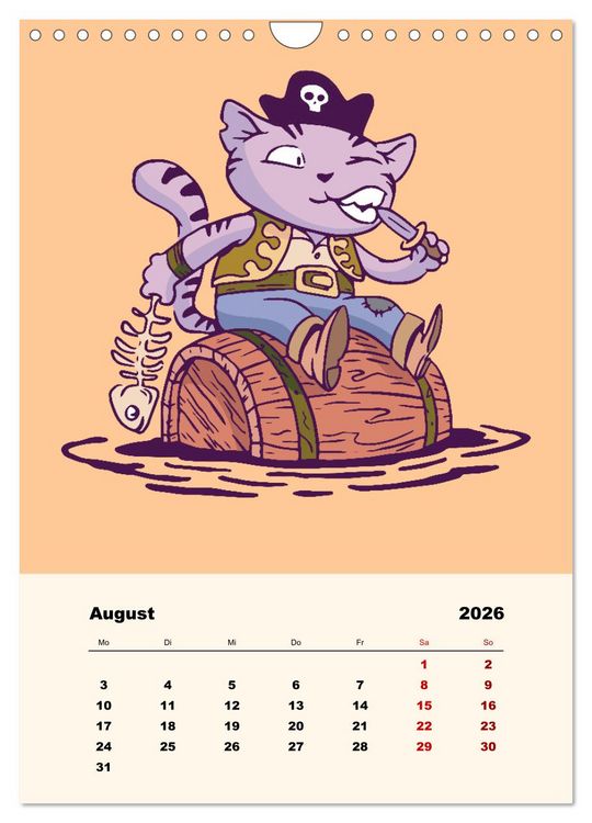 Produktbild: Tierische Piraten (Wandkalender 2026 DIN A4 hoch), CALVENDO Monatskalender
