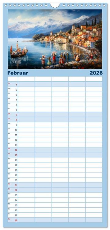 Produktbild: Familienplaner 2026 - Lieblingssee mit 5 Spalten (Wandkalender, 21 x 45 cm) CALVENDO
