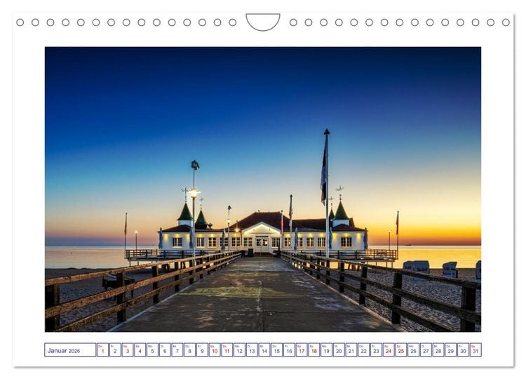 Produktbild: Die Ostsee von Ahlbeck nach Heringsdorf (Wandkalender 2026 DIN A4 quer), CALVENDO Monatskalender