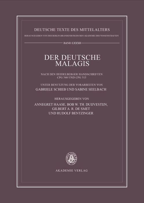 Produktbild: Der deutsche Malagis nach den Heidelberger Handschriften Cpg 340 und 315