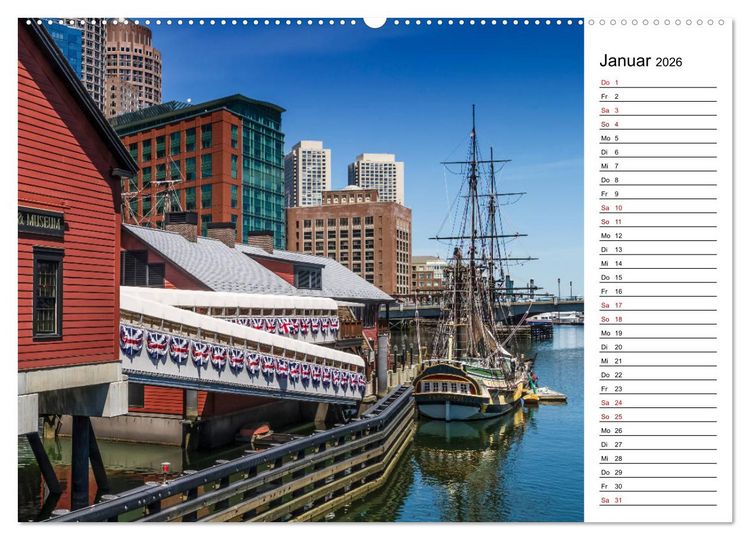 Produktbild: Stadtansichten aus Boston (hochwertiger Premium Wandkalender 2026 DIN A2 quer), Kunstdruck in Hochglanz