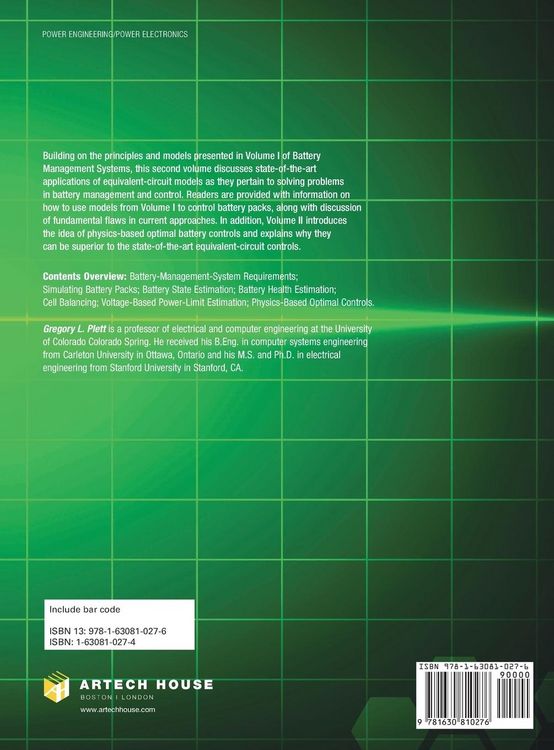 Produktbild: Battery Management Systems, Volume II