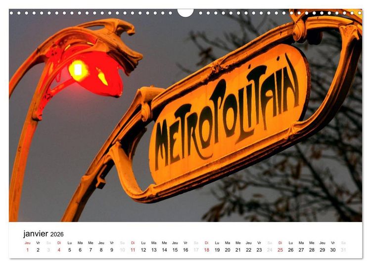 Produktbild: Paris M&eacute;tropolitain (Calendrier mural 2026 DIN A3 vertical), CALVENDO calendrier mensuel
