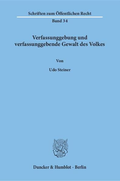 Produktbild: Verfassunggebung und verfassunggebende Gewalt des Volkes.