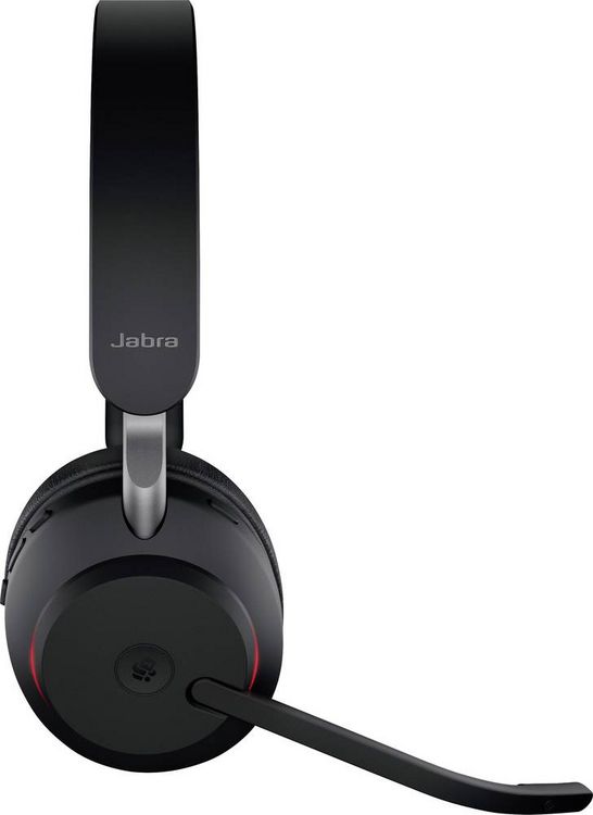Produktbild: Jabra Evolve2 65 MS On Ear Headset Bluetooth&reg; Stereo Schwarz Lautst&auml;rkeregelung, Batterieladeanzeige, Mikrofon-Stummschaltung Telefon