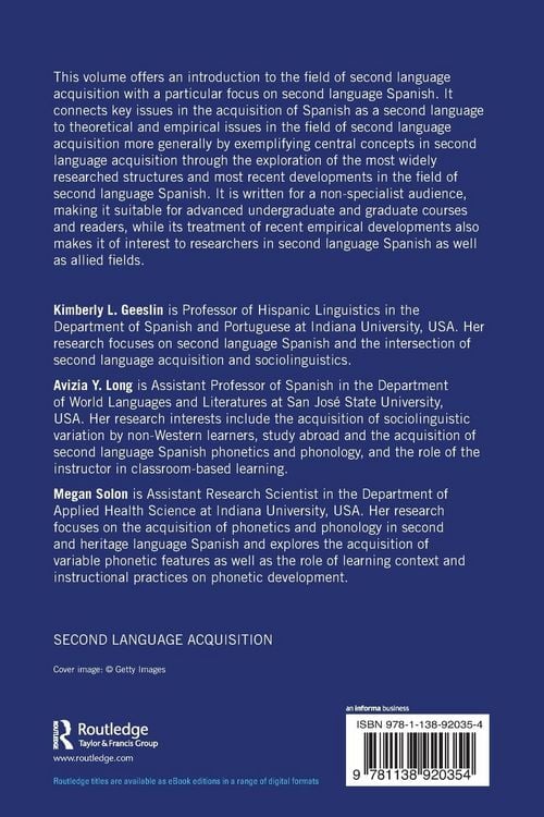 Produktbild: The Acquisition of Spanish as a Second Language