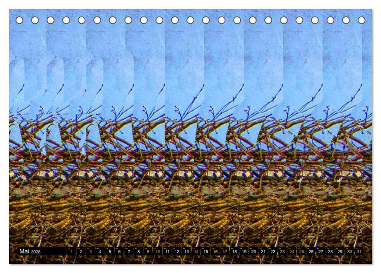 Produktbild: Magische Bilder - 3D Stereogramme (Tischkalender 2026 DIN A5 quer), CALVENDO Monatskalender