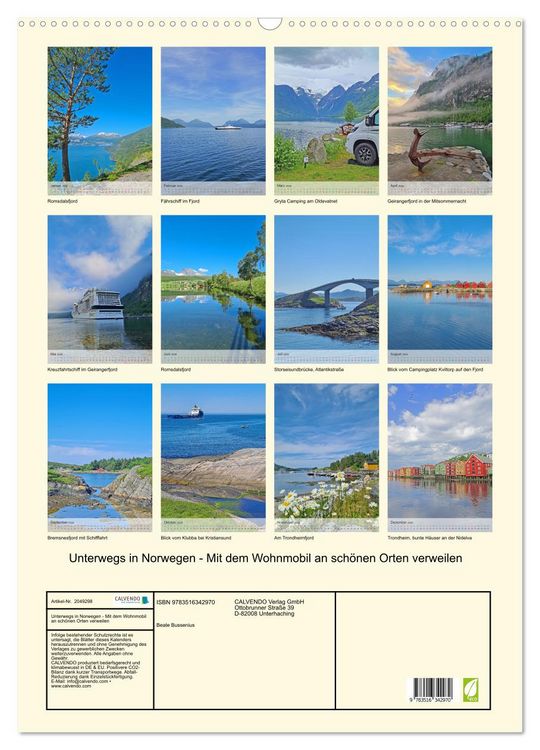 Produktbild: Unterwegs in Norwegen - Mit dem Wohnmobil an sch&ouml;nen Orten verweilen (Wandkalender 2026 DIN A2 hoch), CALVENDO Monatskalender