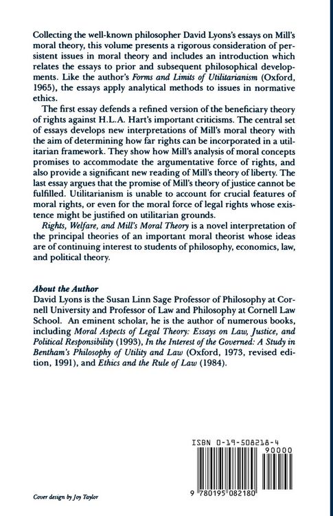 Produktbild: Rights, Welfare, and Mill's Moral Theory