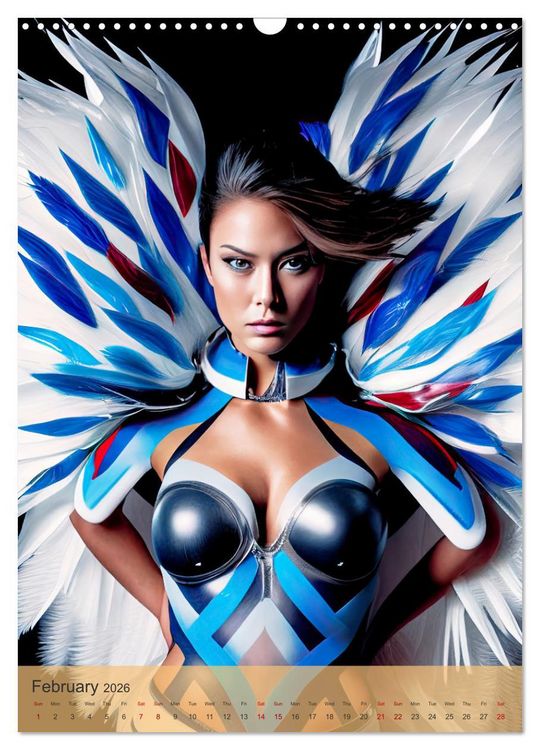 Produktbild: American beauties in a feather style (Wall Calendar 2026 DIN A3 portrait), CALVENDO 12 Month Wall Calendar
