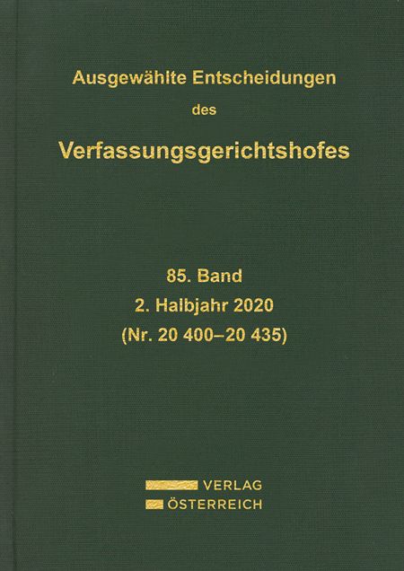 Produktbild: Ausgew&auml;hlte Entscheidungen des Verfassungsgerichtshofes