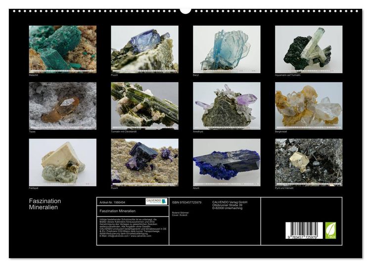 Produktbild: Faszination Mineralien (hochwertiger Premium Wandkalender 2026 DIN A2 quer), Kunstdruck in Hochglanz