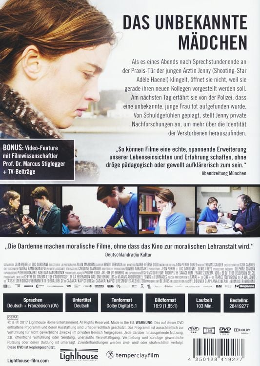 Produktbild: Das unbekannte M&auml;dchen