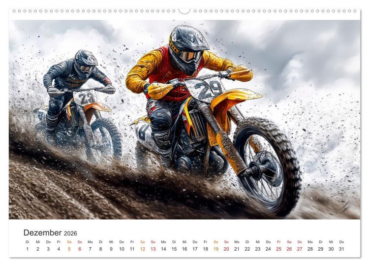 Produktbild: Motocross - Highspeed durch das Jahr (hochwertiger Premium Wandkalender 2026 DIN A2 quer), Kunstdruck in Hochglanz