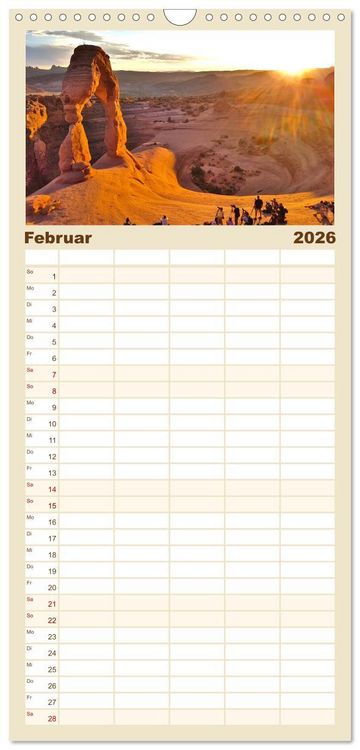 Produktbild: Familienplaner 2026 - USA Nationalparks - Familienplaner / Kalender - Eine Reise durch die Vielfalt und Sch&ouml;nheit der Naturparks Nordamerikas mit 5 Spalten (Wandkalender, 21 x 45 cm) CALVENDO