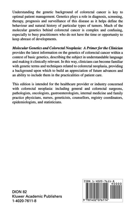 Produktbild: Molecular Genetics of Colorectal Neoplasia