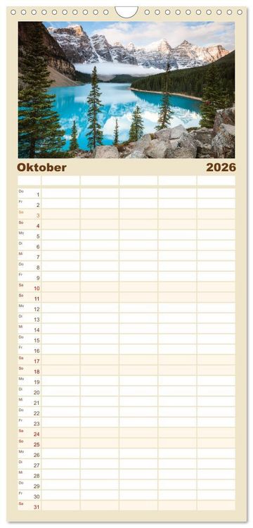 Produktbild: Familienplaner 2026 - Kanada - Abenteuer in den Nationalparks mit 5 Spalten (Wandkalender, 21 x 45 cm) CALVENDO