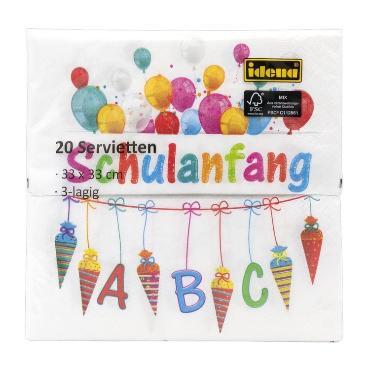 Produktbild: Idena Servietten 33x33cm Schule