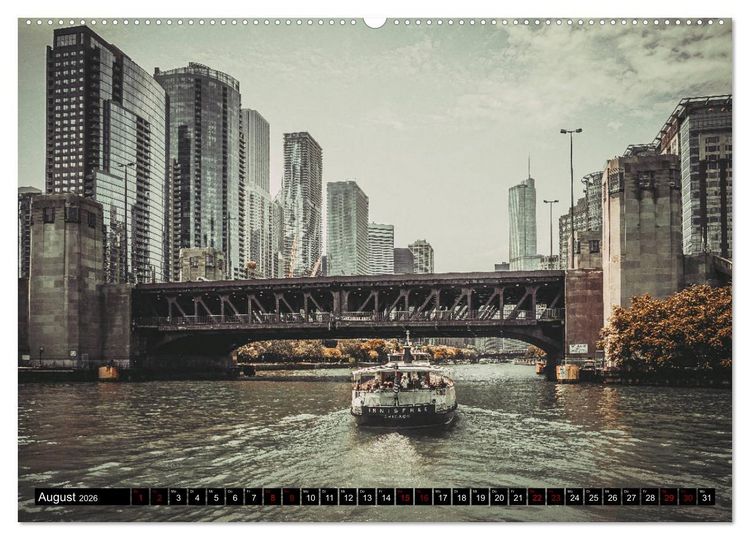 Produktbild: Metropole Chicago (hochwertiger Premium Wandkalender 2026 DIN A2 quer), Kunstdruck in Hochglanz
