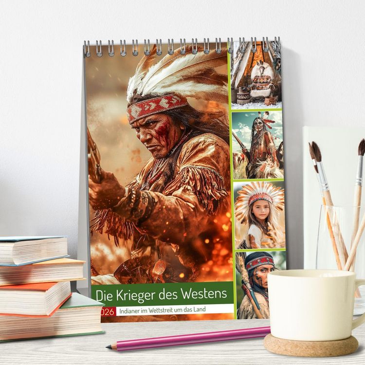 Produktbild: Die Krieger des Westens (Tischkalender 2026 DIN A5 hoch), CALVENDO Monatskalender