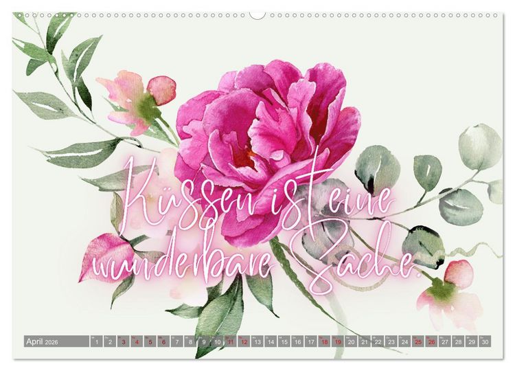 Produktbild: Flower Romance - Romantischer Bl&uuml;tenzauber (hochwertiger Premium Wandkalender 2026 DIN A2 quer), Kunstdruck in Hochglanz