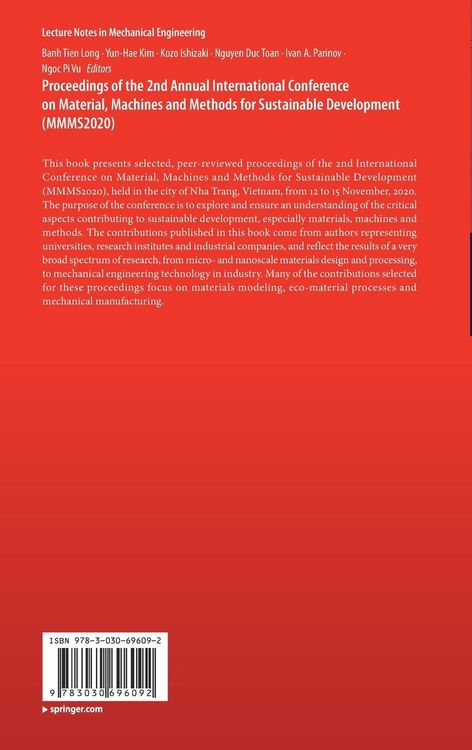Produktbild: Proceedings of the 2nd Annual International Conference on Material, Machines and Methods for Sustainable Development (MMMS2020)