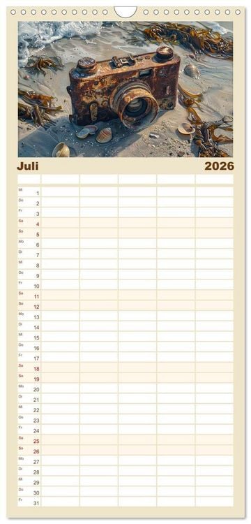 Produktbild: Familienplaner 2026 - Strandgut mit 5 Spalten (Wandkalender, 21 x 45 cm) CALVENDO