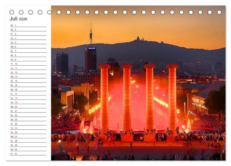 Produktbild: Metropole Barcelona (Tischkalender 2026 DIN A5 quer), CALVENDO Monatskalender