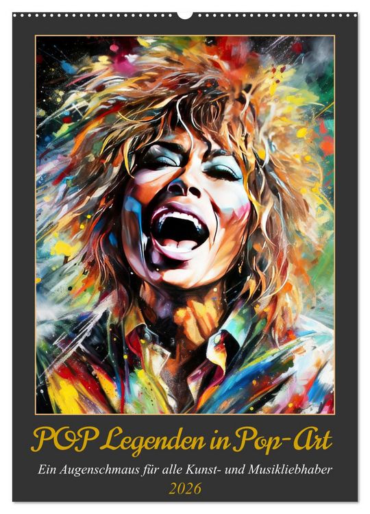 Produktbild: POP Legenden in Pop-Art (Wandkalender 2026 DIN A2 hoch), CALVENDO Monatskalender