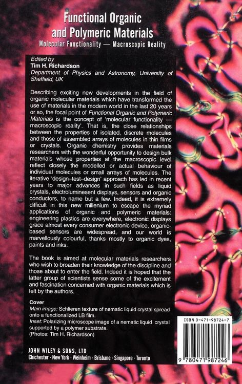 Produktbild: Functional Organic and Polymeric Materials