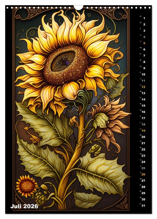 Produktbild: Jugendstil Blumen (Wandkalender 2026 DIN A3 hoch), CALVENDO Monatskalender