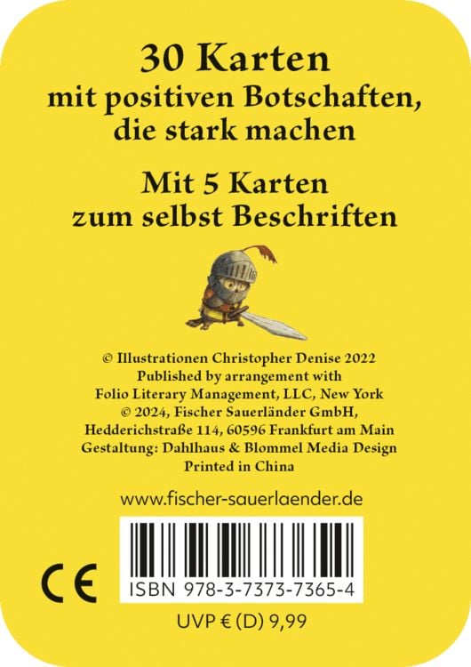 Produktbild: Die kleine Rittereule Mutmachkarten